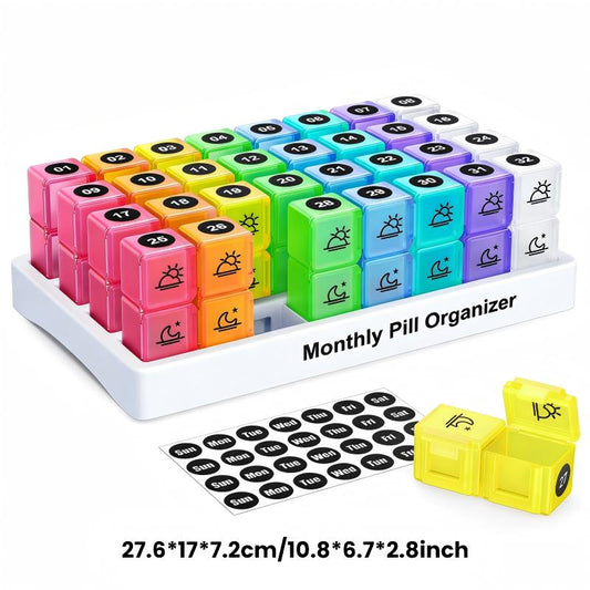 🥳2026 HOT SALE🥳 50% OFF! 4-Week Medication Travel Case – 31-day compartments, easy-open design. Ideal for seniors, vacations & weekly planning. 📅🔒