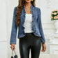 🧥 2026 NEW STYLE ＆ 50% OFF NOW! 🌸 Women's Ruffle Trim Open-Front Denim Jacket – Lightweight & Feminine – Versatile & Chic 👗