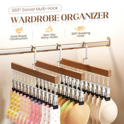 📢📢Buy 1 get 1 free !! ⏰360° Swivel Multi-Hook Wardrobe Organizer--10 clips