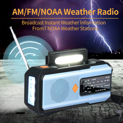 📢📢50% OFF !! ⏰Solar & Hand Crank Survival Radio✨ 📻 2000mAh Power Bank, Torch + SOS Alarm | For UK Power Cuts & Outdoor Emergencies
