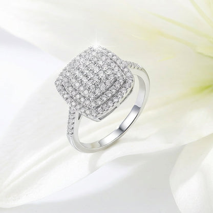 💍Buy 1 Get 1 Free💍Women's Square Halo Ring – Pairs with Evening & Daily Looks 🌟👗【Limited Stock】