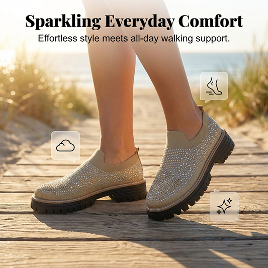 🔥While Supplies Last 50% OFF!🎉 Women's Rhinestone Sparkle Slip-On Loafers
