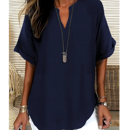 🥳SUMMER HOT SALE🥳💞50K+ SOLD!💥50% OFF! 🔥Fashion Loose Solid Color Short Sleeve Top