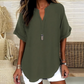 🥳SUMMER HOT SALE🥳💞50K+ SOLD!💥50% OFF! 🔥Fashion Loose Solid Color Short Sleeve Top