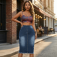 ✨ 50% OFF NOW! 👗 Vintage A-Line Frayed Hem Denim Skirt – Flattering High Waist & Trendy Look✨