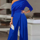 👗 50% OFF NOW! ✨ Women's Elegant One-Shoulder Jumpsuit – Wide-Leg Flow, Wrap Skirt Detail & Premium Breathable Fabric for a Chic Look 💃