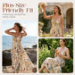 🔥2026 HOT SALE🔥Plus Size Floral Print Spaghetti Strap Midi Dress