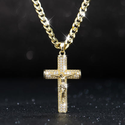 🔥2026 New Arrival ＆ Hot Sale🔥Jesus Crucifix Pendant Necklace – 14K Gold Plated, Gift Box & Spiritual Protection🙏
