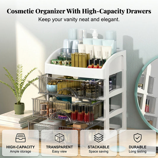 ⏰Limited-time 50% off💄✨Transparent Clear Drawer Desktop Organizer – Perfect for Home & Office