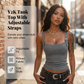 🥳SUMMER HOT SALE🥳💞50K+ SOLD!💥50% OFF! 🔥 Women's Adjustable Buckle Ribbed Tank – Edgy Y2K Style & Perfect Fit ✨