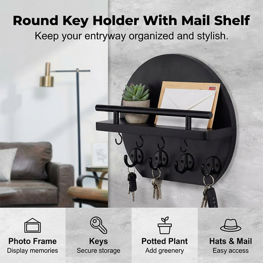 🔥2026 New Arrival🔥Wall Mount Key Holder with Shelf & Hooks