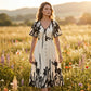 🔥2026 HOT STYLE🔥Soft Botanical Print V-Neck Midi Dress – Elegant, Lightweight & All-Match
