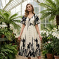 🔥2026 HOT STYLE🔥Soft Botanical Print V-Neck Midi Dress – Elegant, Lightweight & All-Match