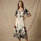 🔥2026 HOT STYLE🔥Soft Botanical Print V-Neck Midi Dress – Elegant, Lightweight & All-Match