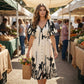 🔥2026 HOT STYLE🔥Soft Botanical Print V-Neck Midi Dress – Elegant, Lightweight & All-Match