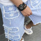 🔥2026 Hot sale & 50% OFF🔥Men's Ripped Denim Shorts with Frayed Details