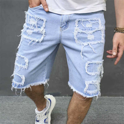 🔥2026 Hot sale & 50% OFF🔥Men's Ripped Denim Shorts with Frayed Details