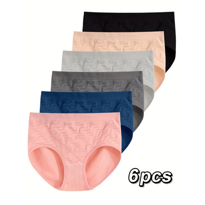 🔥HOT SALE🔥6-Pack Women's Mid-Rise Seamless Comfort Panties