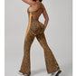 🔥2026 New Arrival🔥Women's Cheetah Print Workout Jumpsuit with Built-in Bra