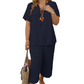 ✨Spring New Arrival ✨🌺 Women's Casual Short Sleeve Top & Wide Leg Pants Set