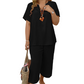 ✨Spring New Arrival ✨🌺 Women's Casual Short Sleeve Top & Wide Leg Pants Set