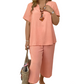✨Spring New Arrival ✨🌺 Women's Casual Short Sleeve Top & Wide Leg Pants Set