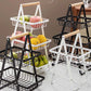 🔥HOT STYLE🔥3-Tier Countertop Fruit Holder – Elegant Metal with Wooden Handle Design