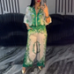 🔥Spring Hot Sale🔥Chic Printed Zipper Top Matching Set – Stylish Wide-Leg Pants Daily Wear