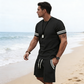 🔥2026 HOT SALE🔥Men's Striped T-Shirt & Shorts 2-Piece Set