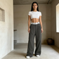 🥳2026 HOT SALE🥳💞50K+ SOLD!💥50% OFF! 🔥Women's Wide-Leg Suit Pants with Contrast Waistband
