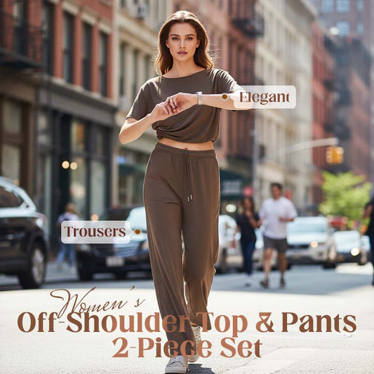 🔥HOT SALE ＆ 50％ OFF🔥Women's Off-Shoulder Top & Pants 2-Piece Set