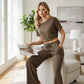 🔥HOT SALE ＆ 50％ OFF🔥Women's Off-Shoulder Top & Pants 2-Piece Set
