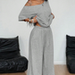 🔥HOT SALE ＆ 50％ OFF🔥Women's Off-Shoulder Top & Pants 2-Piece Set