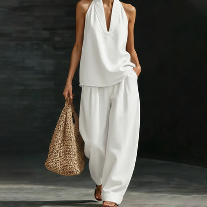 💎2026 New Style ＆ Hot Sale💎Women's Casual Halter Top & Wide-Leg Pants Set