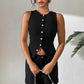 📢📢50% OFF ⏰💡Designed in the USA💡Women's Ribbed Knit Button-Front Sleeveless Vest