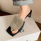 🔥2026 New Style🔥Women's Romantic Square-Toe Sandals with Geometric Rhinestone Design