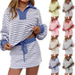🌸 50% OFF NOW! 🌸Women's Striped Two-Piece Mini Skirt Set