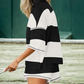 🥳SUMMER HOT SALE🥳💞50K+ SOLD!💥50% OFF! 🔥Women’s Striped Half Zip Tops ＆ Shorts Two-Piece Set