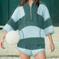 🥳SUMMER HOT SALE🥳💞50K+ SOLD!💥50% OFF! 🔥Women’s Striped Half Zip Tops ＆ Shorts Two-Piece Set