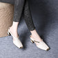 🔥 Hot sale 50% OFF🔥Women's Casual Metal Square Toe Mid Block Heel Mules