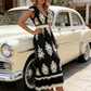 🥳SUMMER HOT SALE🥳💞50K+ SOLD!💥50% OFF! 🔥Women's V-Neck Baroque Print Flowy Maxi Dress