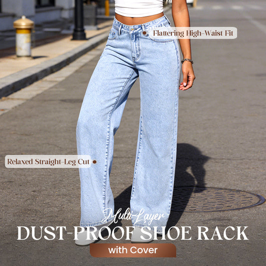 🔥Spring Hot Sale🔥Bow Embroidered High-Waist Straight-Leg Jeans