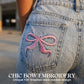 🔥Spring Hot Sale🔥Bow Embroidered High-Waist Straight-Leg Jeans