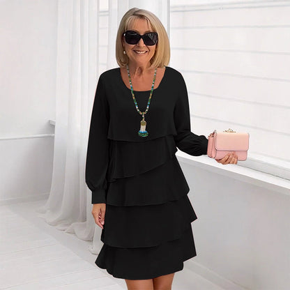 🥳SUMMER HOT SALE🥳💞50K+ SOLD!💥50% OFF! 🔥Women's Layered Ruffle Long Sleeve Dress