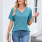 🥳SUMMER HOT SALE🥳💞50K+ SOLD!💥50% OFF! 🔥Women's V-Neck Short Sleeve Casual T-Shirt – Classic V-Neck, Soft Polyester & Rolled Cuffs ✨