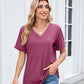 🥳SUMMER HOT SALE🥳💞50K+ SOLD!💥50% OFF! 🔥Women's V-Neck Short Sleeve Casual T-Shirt – Classic V-Neck, Soft Polyester & Rolled Cuffs ✨