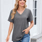 🥳SUMMER HOT SALE🥳💞50K+ SOLD!💥50% OFF! 🔥Women's V-Neck Short Sleeve Casual T-Shirt – Classic V-Neck, Soft Polyester & Rolled Cuffs ✨