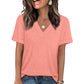 🥳SUMMER HOT SALE🥳💞50K+ SOLD!💥50% OFF! 🔥Women's V-Neck Short Sleeve Casual T-Shirt – Classic V-Neck, Soft Polyester & Rolled Cuffs ✨