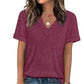 🥳SUMMER HOT SALE🥳💞50K+ SOLD!💥50% OFF! 🔥Women's V-Neck Short Sleeve Casual T-Shirt – Classic V-Neck, Soft Polyester & Rolled Cuffs ✨