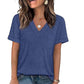 🥳SUMMER HOT SALE🥳💞50K+ SOLD!💥50% OFF! 🔥Women's V-Neck Short Sleeve Casual T-Shirt – Classic V-Neck, Soft Polyester & Rolled Cuffs ✨